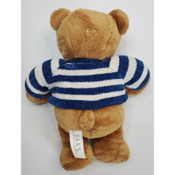 Saks Commonwealth Toy & Novelty Co. Teddy Bear In Blue & White Striped Sweater - Picture 11 of 12